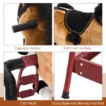 Kids Plush Rocking Horse Toy, Toddler Spring Rocker Rocking Horse With Realistic Sounds, for Children 3+ Years Old, Brown - Image 7