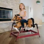Kids Plush Rocking Horse Toy, Toddler Spring Rocker Rocking Horse With Realistic Sounds, for Children 3+ Years Old, Brown - Image 8