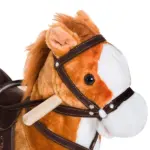 Kids Plush Rocking Horse, Wooden, Realistic Sounds, Moving Tail, Brown, Interactive Fun for Toddlers - Image 12