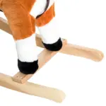 Kids Plush Rocking Horse, Wooden, Realistic Sounds, Moving Tail, Brown, Interactive Fun for Toddlers - Image 14