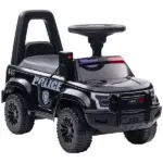 Kids Police Ride-On Push Car with Megaphone and Hidden Storage Black Ages 18-60 Months