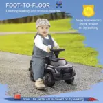 Kids Police Ride-On Push Car with Megaphone and Hidden Storage Black Ages 18-60 Months - Image 5