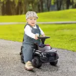 Kids Police Ride-On Push Car with Megaphone and Hidden Storage Black Ages 18-60 Months - Image 10