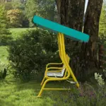 Kids Porch Swing, 2-Seater Patio Swing Bench with Safety Belts, Adjustable Canopy for Backyard, Garden, Green - Image 8