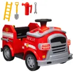 Qaba Kids Power Wheels Car, 12V Battery Powered Toddler Car with Siren, Flashing Lights Fire Extinguisher and Horn Music for Ages 3-5 - Image 11