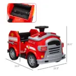 Qaba Kids Power Wheels Car, 12V Battery Powered Toddler Car with Siren, Flashing Lights Fire Extinguisher and Horn Music for Ages 3-5 - Image 3