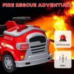 Qaba Kids Power Wheels Car, 12V Battery Powered Toddler Car with Siren, Flashing Lights Fire Extinguisher and Horn Music for Ages 3-5 - Image 4