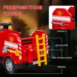 Qaba Kids Power Wheels Car, 12V Battery Powered Toddler Car with Siren, Flashing Lights Fire Extinguisher and Horn Music for Ages 3-5 - Image 5