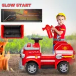 Qaba Kids Power Wheels Car, 12V Battery Powered Toddler Car with Siren, Flashing Lights Fire Extinguisher and Horn Music for Ages 3-5 - Image 6