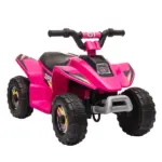 Aosom Kids Ride-On ATV 6V Four Wheeler Battery Operated Car with Forward Reverse Switch for Toddlers Pink