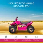 Aosom Kids Ride-On ATV 6V Four Wheeler Battery Operated Car with Forward Reverse Switch for Toddlers Pink - Image 4