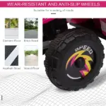 Aosom Kids Ride-On ATV 6V Four Wheeler Battery Operated Car with Forward Reverse Switch for Toddlers Pink - Image 7
