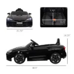Kids Ride-On Car, Black, 12V Electric, 3.1 MPH, Suspension, for Ages 3-5, Horn Honking - Image 3