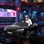 Kids Ride-On Car, Black, 12V Electric, 3.1 MPH, Suspension, for Ages 3-5, Horn Honking - Image 10