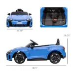 Kids 12V Electric Ride-On Car with Remote Control and Suspension Blue for Ages 3-5 - Image 3