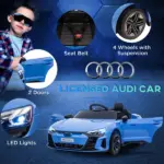Kids 12V Electric Ride-On Car with Remote Control and Suspension Blue for Ages 3-5 - Image 4