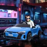 Kids 12V Electric Ride-On Car with Remote Control and Suspension Blue for Ages 3-5 - Image 10