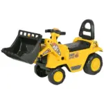 Kids Ride On Excavator Toy, Yellow Pull Cart Bulldozer with Bucket, Horn, Steering Wheel, for Toddler Fun - Image 16