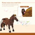 Qaba Kids Ride On Horse for Toddlers 3-5, with Realistic Sound, Stuffed Animal Horse Toy for Kids with Padding, Soft Feel, Brown - Image 5
