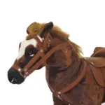 Qaba Kids Ride On Horse for Toddlers 3-5, with Realistic Sound, Stuffed Animal Horse Toy for Kids with Padding, Soft Feel, Brown - Image 9
