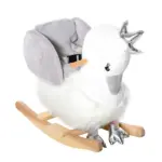 Kids Ride on Horse Swan Rocker with Sound, Plush Seat, Wooden Base, Safety Belt, for Toddlers 18-36 months, White - Image 11