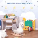 Kids Ride on Horse Swan Rocker with Sound, Plush Seat, Wooden Base, Safety Belt, for Toddlers 18-36 months, White - Image 7