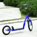 Aosom Kids Kick Scooter with Adjustable Handlebar Dual Brakes and Inflatable Wheels Blue Ages 5+ - Image 10