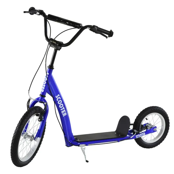 kids-ride-on-kick-scooter-blue-adjustable-handlebar-dual-brakes-inflatable-wheels-for-ages-5.webp Aosom Kids Kick Scooter with Adjustable Handlebar Dual Brakes and Inflatable Wheels Blue Ages 5+ - Image 1