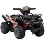 Kids Ride On Motorcycle 6V Battery Powered with Headlights Music Black for 18-36 Months