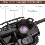 Kids Ride On Motorcycle 6V Battery Powered with Headlights Music Black for 18-36 Months - Image 6