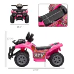 Kids Ride On Motorcycle 6V Battery Powered with Real Working Headlights for Toddlers 18-36 Months Pink - Image 3