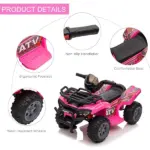 Kids Ride On Motorcycle 6V Battery Powered with Real Working Headlights for Toddlers 18-36 Months Pink - Image 5