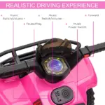Kids Ride On Motorcycle 6V Battery Powered with Real Working Headlights for Toddlers 18-36 Months Pink - Image 6