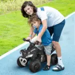 Aosom Kids Ride On Push Car 4 Wheels Music Light Foot-to-Floor Black for 18-36 Months - Image 2