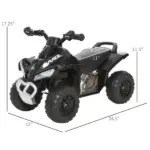 Aosom Kids Ride On Push Car 4 Wheels Music Light Foot-to-Floor Black for 18-36 Months - Image 3