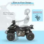 Aosom Kids Ride On Push Car 4 Wheels Music Light Foot-to-Floor Black for 18-36 Months - Image 6