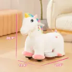Kids Ride on Unicorn, 6V Battery Powered Electric Ride on Animal Toy w/ Music Forward, Foot Pedal for Aged 18-36 Months - Image 3