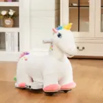 Kids Ride on Unicorn, 6V Battery Powered Electric Ride on Animal Toy w/ Music Forward, Foot Pedal for Aged 18-36 Months - Image 10