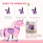 Kids Ride On Unicorn Walking Horse, Mechanical Pony Toy with Wheels, Gift for 3-6 Years Girls Boys, Pink - Image 5