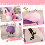 Kids Ride On Unicorn Walking Horse, Mechanical Pony Toy with Wheels, Gift for 3-6 Years Girls Boys, Pink - Image 7