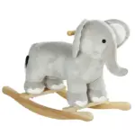 Kids Rocking Animal Elephant Rocker with Realistic Sounds, Plush Ride on Toy for 2-4 Years, Gray - Image 11