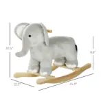 Kids Rocking Animal Elephant Rocker with Realistic Sounds, Plush Ride on Toy for 2-4 Years, Gray - Image 3