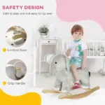 Kids Rocking Animal Elephant Rocker with Realistic Sounds, Plush Ride on Toy for 2-4 Years, Gray - Image 5