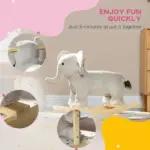 Kids Rocking Animal Elephant Rocker with Realistic Sounds, Plush Ride on Toy for 2-4 Years, Gray - Image 6