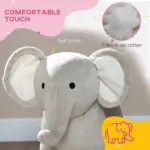 Kids Rocking Animal Elephant Rocker with Realistic Sounds, Plush Ride on Toy for 2-4 Years, Gray - Image 7