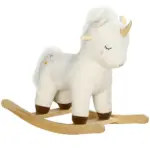 Kids Rocking Horse Ride on Unicorn with Realistic Sound, Wooden Base, for 2-4 Years, White - Image 11