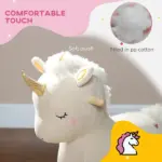 Kids Rocking Horse Ride on Unicorn with Realistic Sound, Wooden Base, for 2-4 Years, White - Image 7