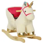 Kids Rocking Horse, Unicorn with Realistic Sound, Safety Belt and Wooden Base for 18-36 Months - Image 11
