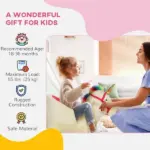 Kids Rocking Horse, Unicorn with Realistic Sound, Safety Belt and Wooden Base for 18-36 Months - Image 8