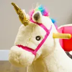 Kids Rocking Horse, Unicorn with Realistic Sound, Safety Belt and Wooden Base for 18-36 Months - Image 9